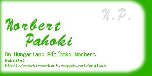 norbert pahoki business card